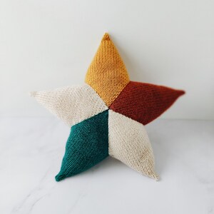 Star Cushion Knitting Pattern, Knitting Pattern for Children, Toy or Home, Aran knitting pattern, Easy and Fun Knitting Pattern image 1
