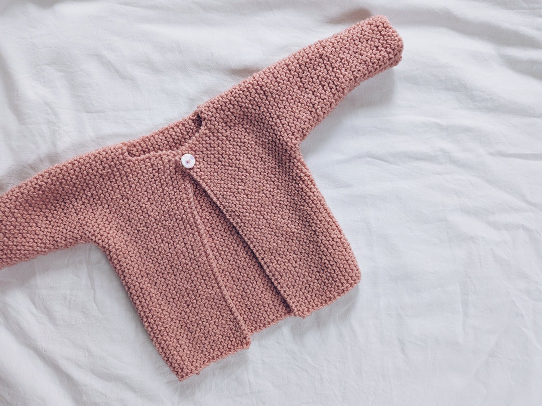 Baby Aran Cardigan Knitting Pattern, Easy Baby Knitting Pattern, PDF