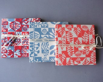 Hand Screen Printed Origami Book: Small Blank Notebook