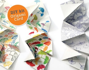 PDF Origami Bookbinding kit origami starbook. Downloadable origami greeting card ginkgo