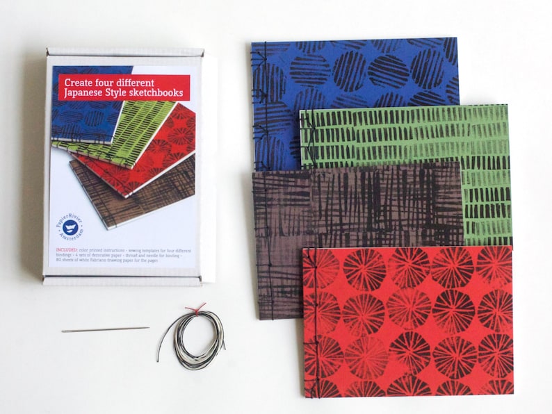 DIY Bookbinding Kit Four Japanese Style Booklets. Craft Kit Etsy