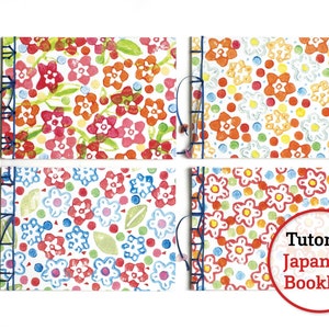 PDF Tutorial Japans Boekbinden. Inclusief printbaar sierpapier voor de covers. Vier boekjes met verschillende Japanse bindingen.