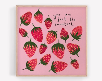 Strawberries Print - Square