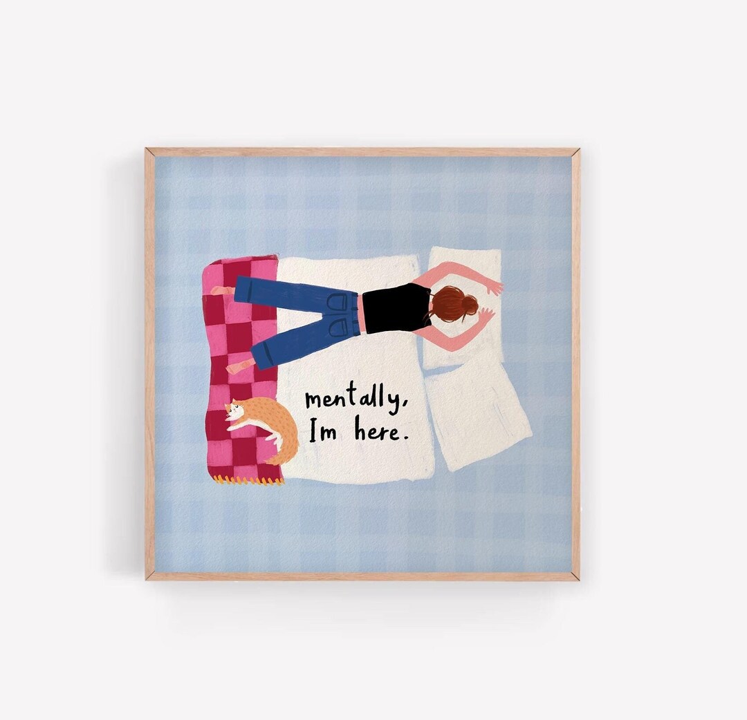 Psychisch bin ich hier Print Etsy.de