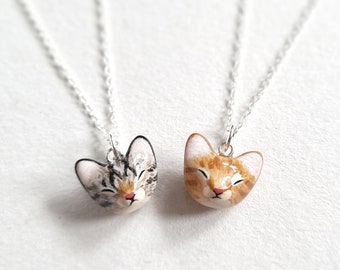 Tabby Cat Necklace Ginger Tabby Cat Necklace Tabby Necklace  Tabby Pendant Ginger Cat
