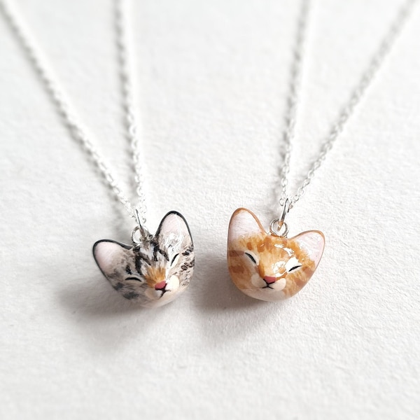 Tabby Cat Necklace Ginger Tabby Cat Necklace Tabby Necklace  Tabby Pendant Ginger Cat