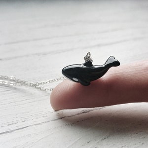 Sterling Silver Orca Necklace Tiny Killer Whale Necklace Orca Pendant Killer Whale Pendant Orca Jewelry Orca Gift