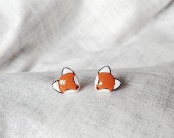 Silver Fox Earrings 925 Sterling Silver Cute Fox Earrings European Red Fox Earrings Fox Jewelry Fox Gift for Her