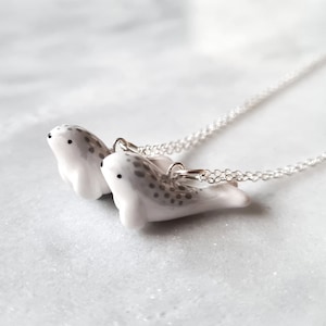 Handmade Harbour Seal Necklace: Silver Seal Pendant