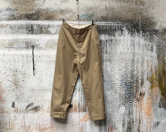 30 Waist '60s Khaki Trousers