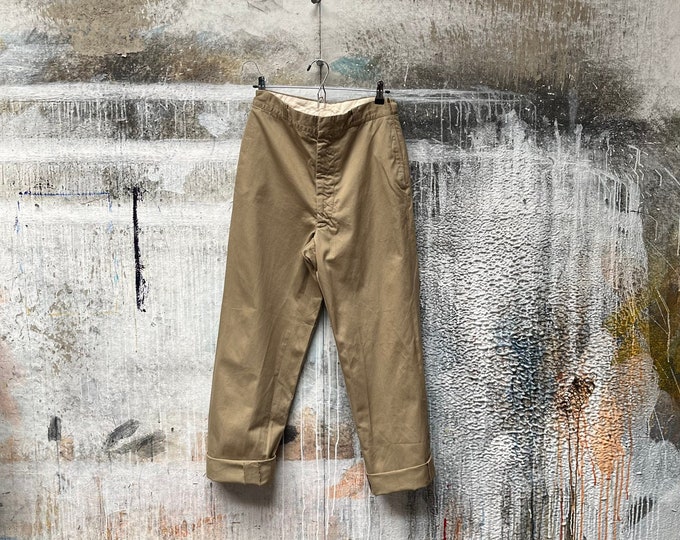 30 Waist '60s Khaki Trousers