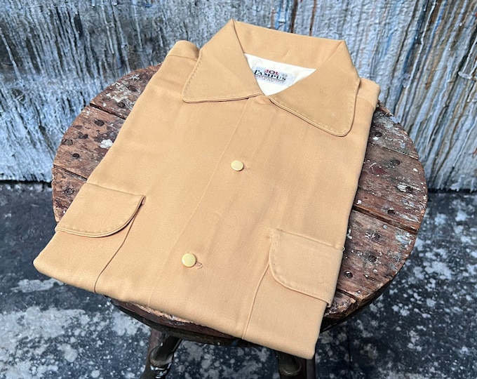 NOS 1940s Rayon Loop Collar Shirt Campus