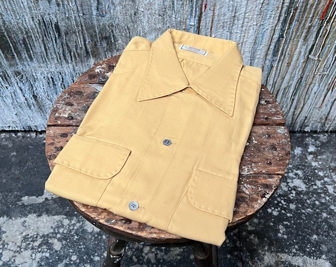 NOS 1940s Rayon Arrow Gabanaro Loop Collar Shirt