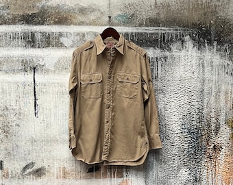 1950s Regulation Military Work Shirt Sanforized