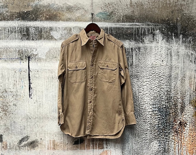 1950s Regulation Military Work Shirt Sanforized