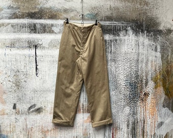 29 Waist '60s Khaki Trousers