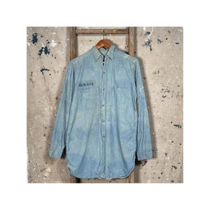 1940s WWII Chambray Button up USN Size 15.5