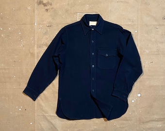 Vintage Pendleton CPO Shirt Jacket Thick Blue Wool 80's Vintage Pendleton CPO Shirt Jacket Thick Blue Wool 80's