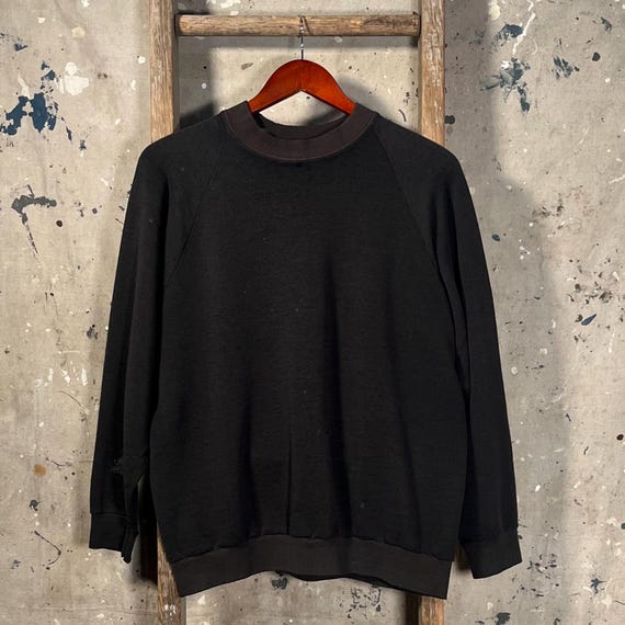 Threadbare Black Sweatshirt Raglan - image 2