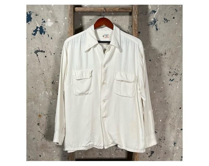 1940s / 50s Rayon Loop Collar Shirt