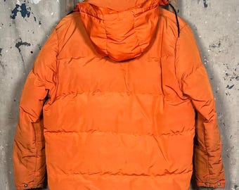 Orange '70s Woods Goose Down Jacket - Etsy