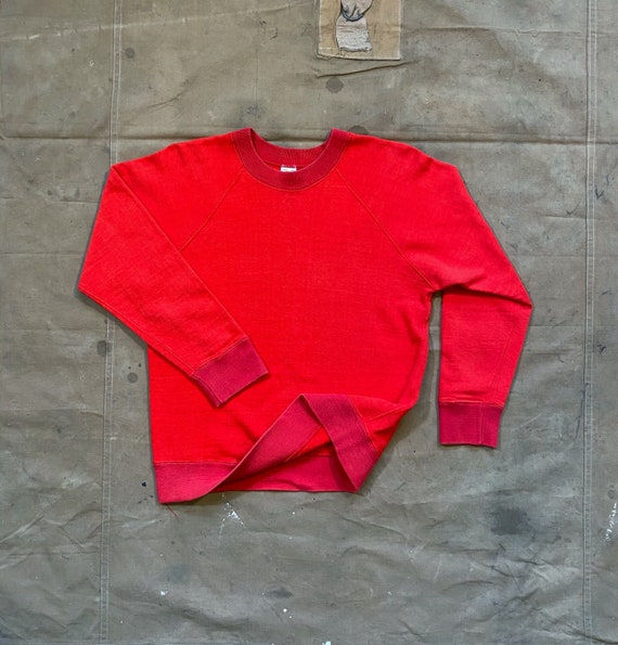 1950s / 60s Sweatshirt Two Tone Red Crewneck RMC