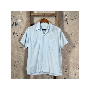 Summer Shirt 1950s Loop Collar Button Down