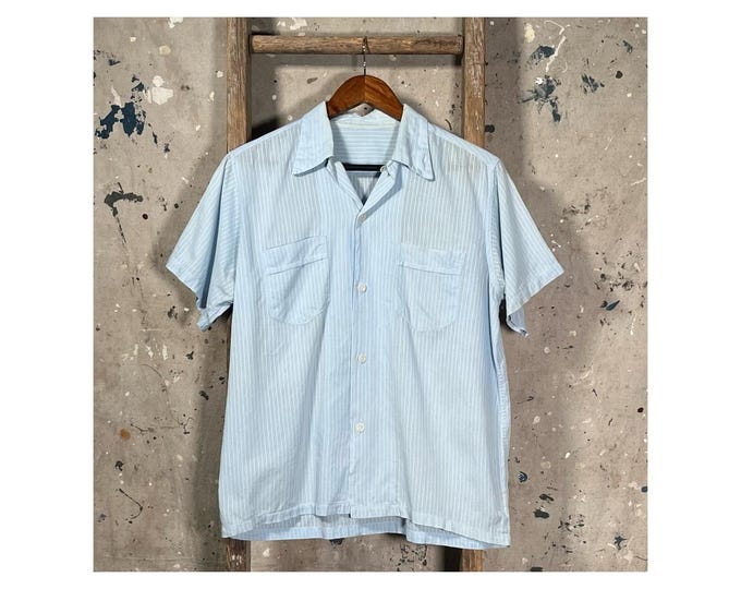 Summer Shirt 1950s Loop Collar Button Down