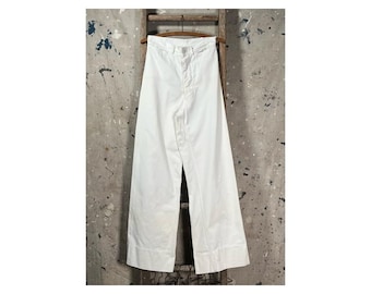 1940s White Trousers USN Sailor Pants