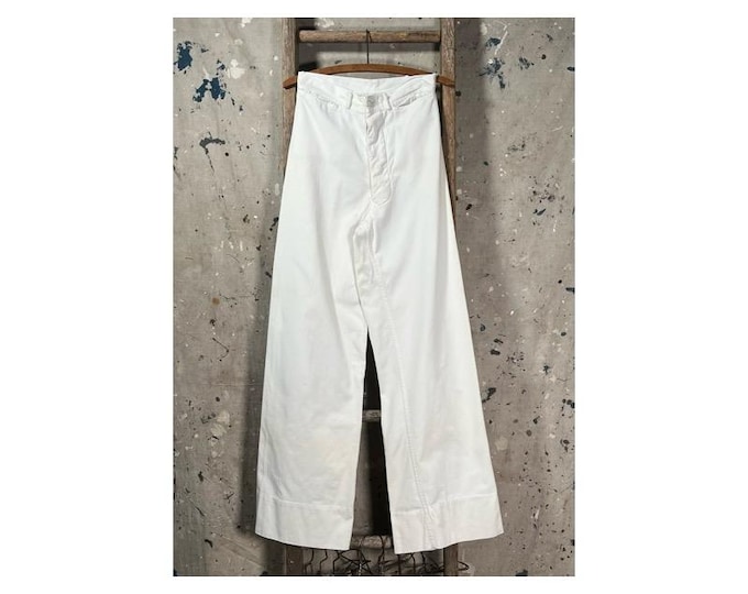 1940s White Trousers USN Sailor Pants