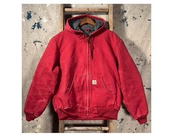 Dark Red '90s Carhartt Hooded Jacket J158 DKR