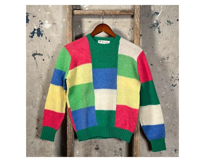 1970s Color Block Sweater by Poise'n Ivy Colorful