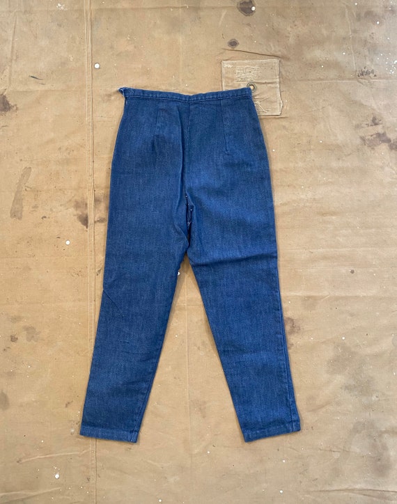 24 waist '50s  Side Zip jeans Dark wash Petite - image 7