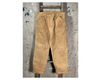 Pantalones Carhartt de doble rodilla de lona de pato de los años 90