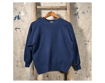 Raglan Sleeve ‘70s Faded Blue Sweatshirt