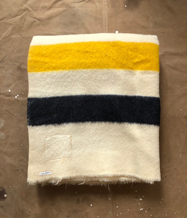 50s Hudson's Bay 3.5 Point Wool Blanket Etsy