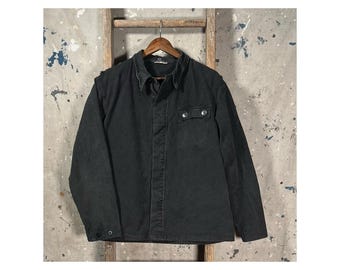 Faded Black 1970s Cotton Work Jacket