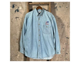 1990s Buffalo Bills Denim Shirt Embroidered
