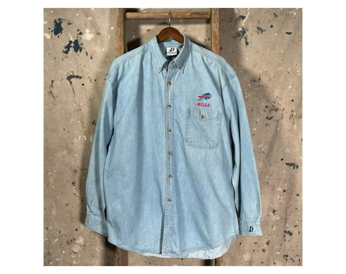1990s Buffalo Bills Denim Shirt Embroidered