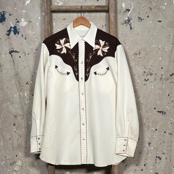 Two Tone 1970s H Bar C Button Down Shirt - image 2