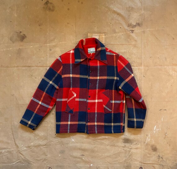 60s Wool Shirt jacket Maine Guide Plaid lined