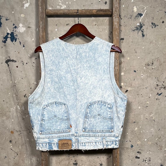 Custom ‘70s Levi’s Denim Vest Orange tab - image 2