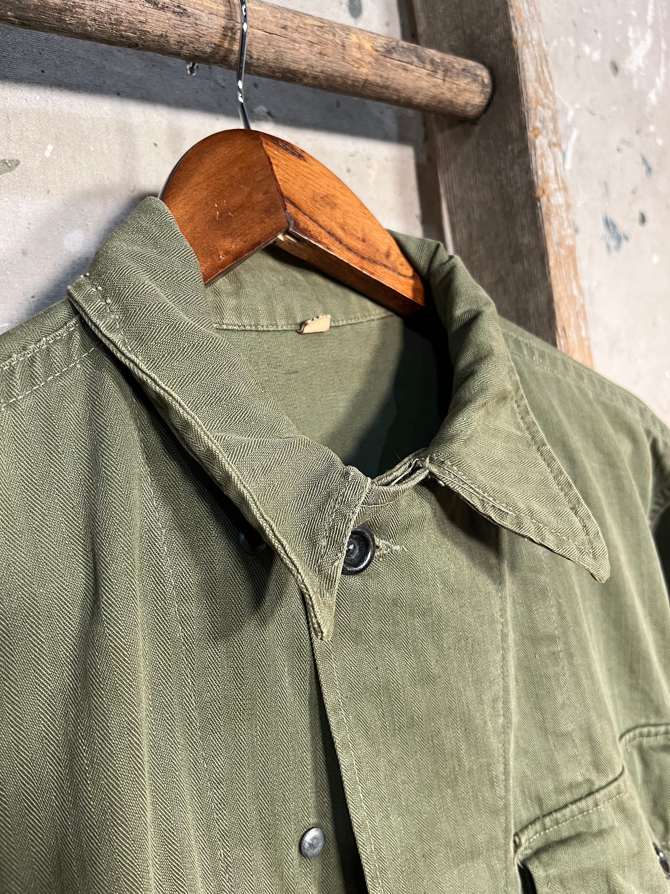1940s ARMY M-43 HBT Shirt Early Plain Buttons