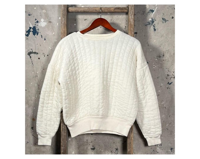 White 1960s Quilted Thermal Liner Shirt