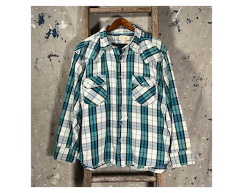 XXL 1970s Pearl Snap Flannel by Melton