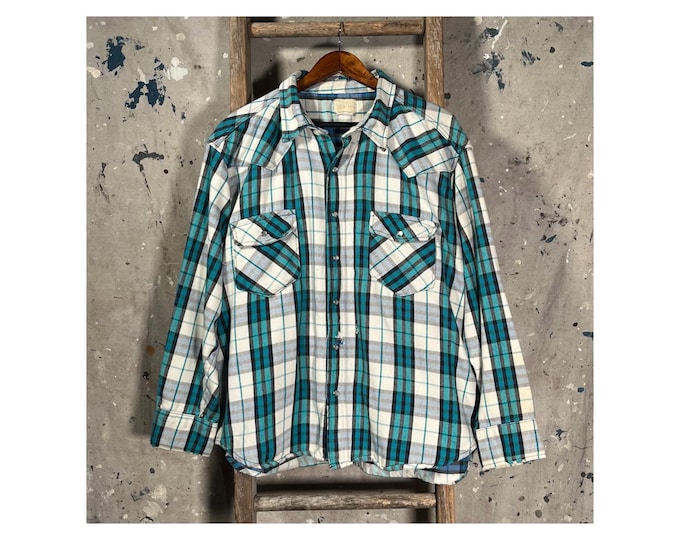 XXL 1970s Pearl Snap Flannel by Melton