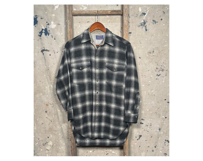 1950s Pendleton Wool Shirt Shadow Plaid