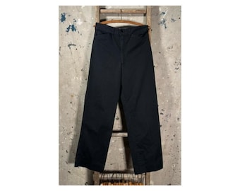 1980s Black Work Pants