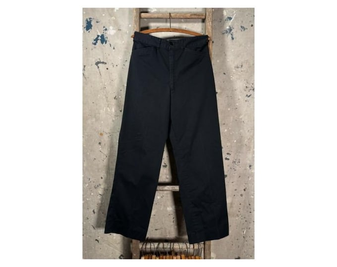 1980s Black Work Pants