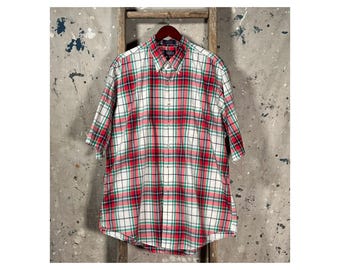 Camisa de verano de los años 80, manga corta, abotonada.